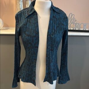 Blue Patterned Women's Top